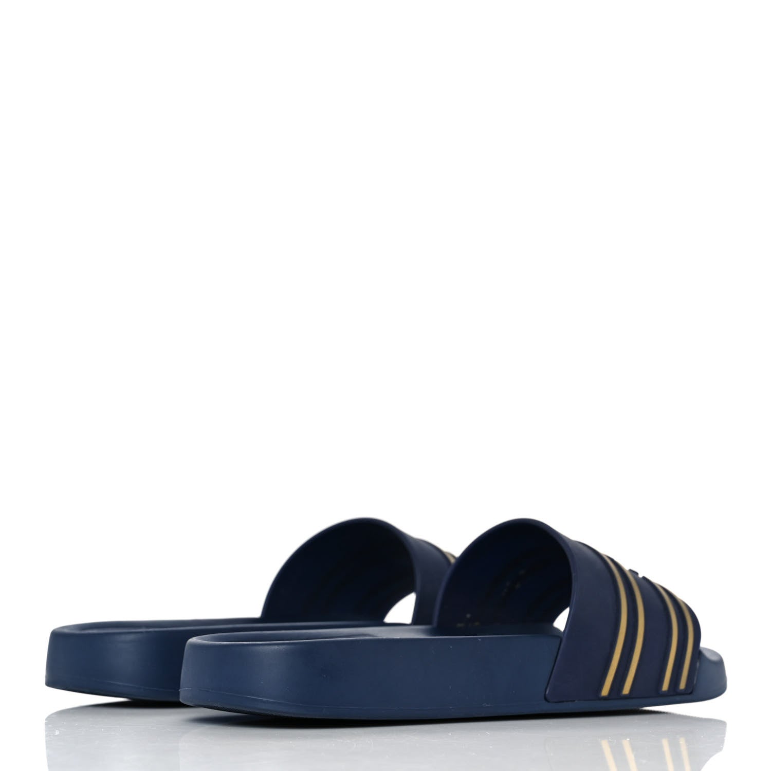 Chanel Rubber CC Flat Slide Sandals 36 Navy Gold 4 of 9