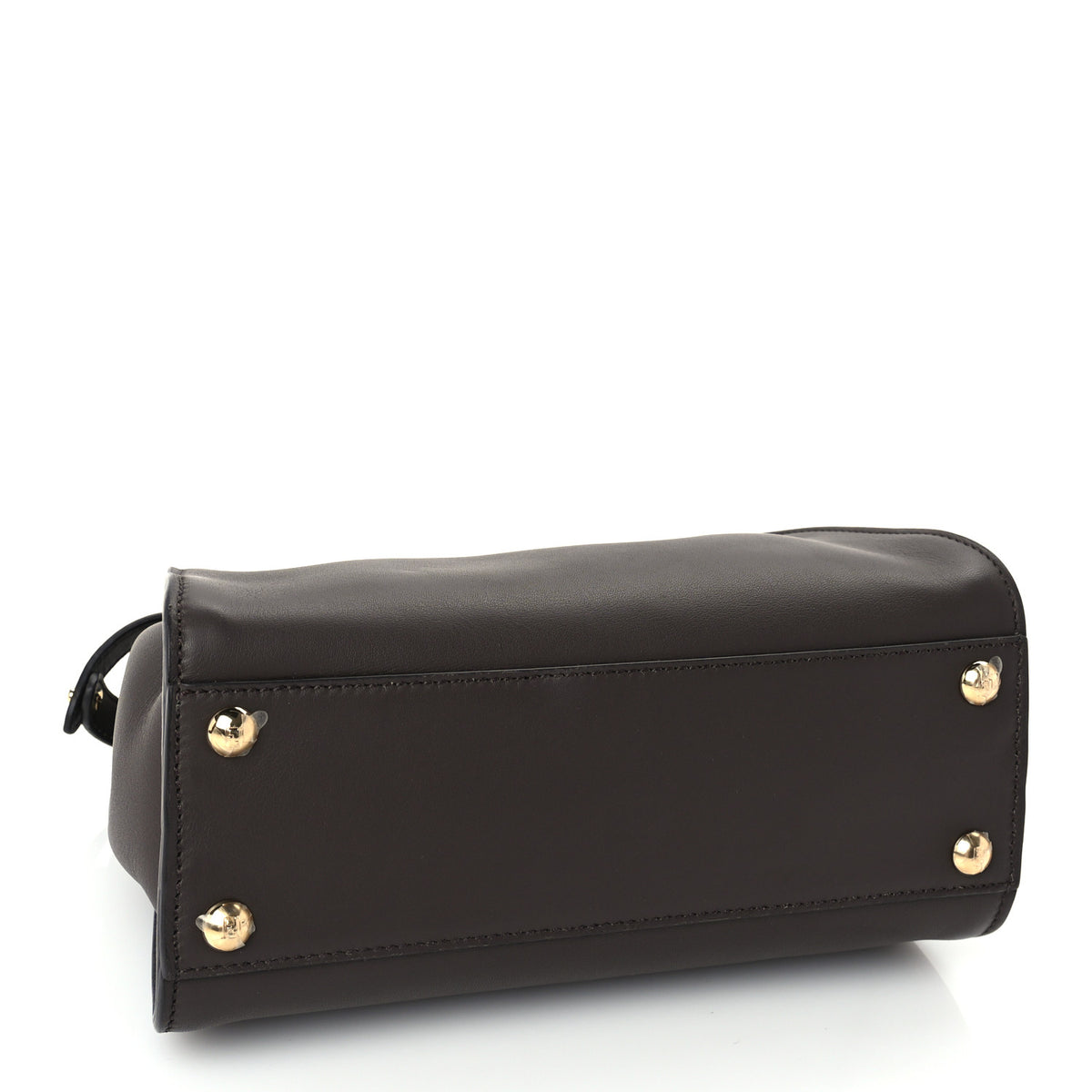 Vitello Seta Suede FF Mini Peekaboo Iconic Satchel Chocolate Sigaro Marrone