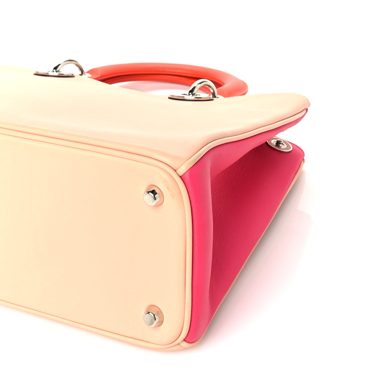 Smooth Calfskin Medium Tri-Color Diorissimo Tote Pink Fuchsia Orange