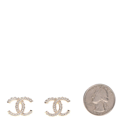 Chanel Crystal CC Earrings Gold 2 of 4