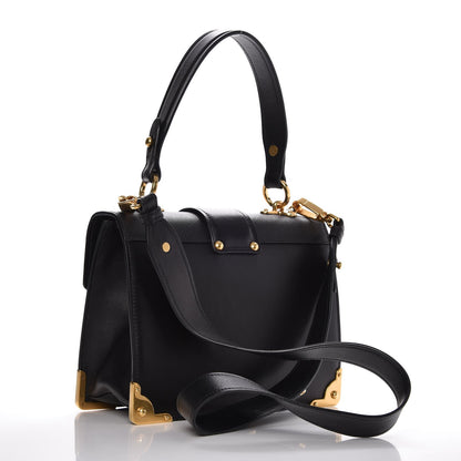 Prada City Calf Saffiano Animalier Top Handle Bag Black 4 of 9