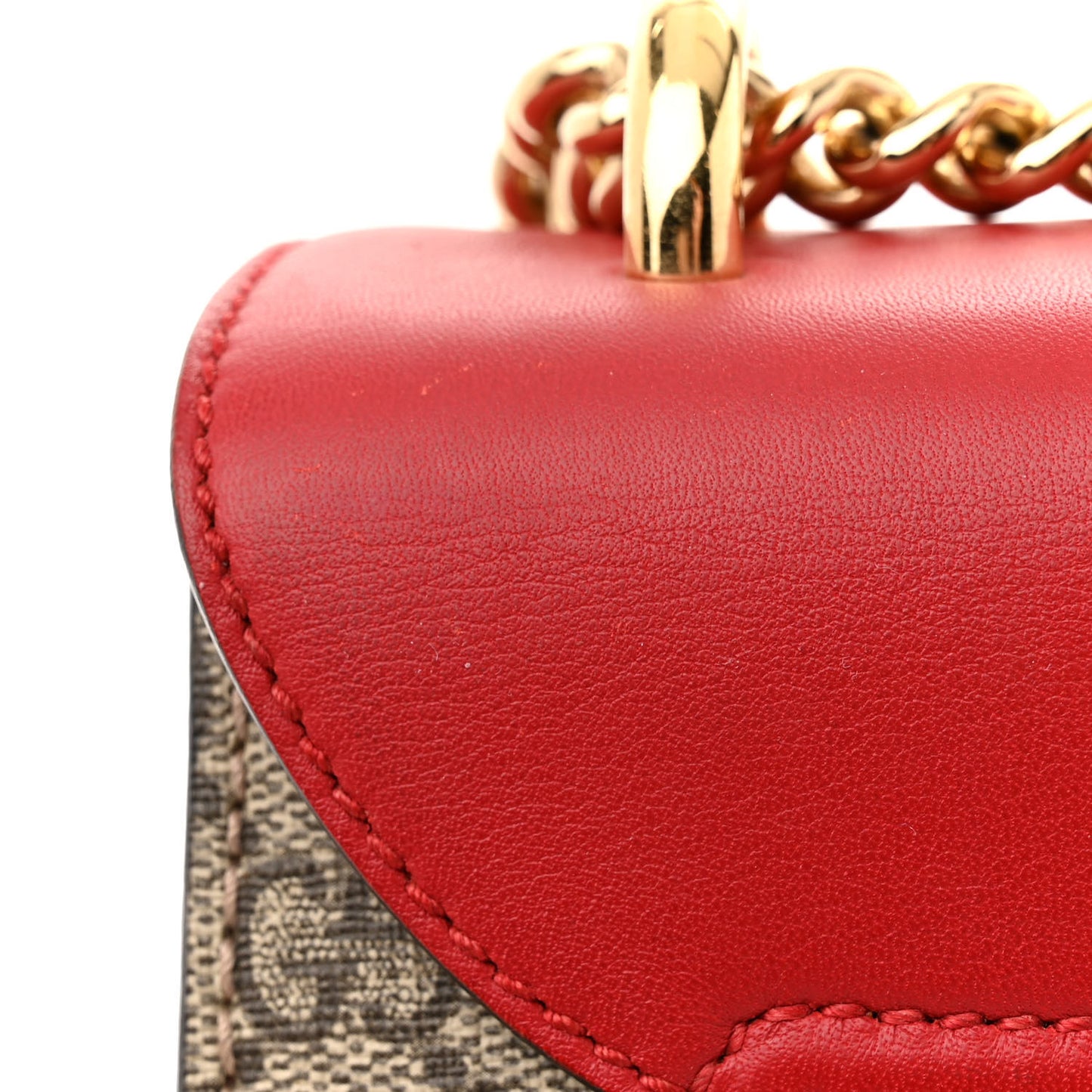 GG Supreme Monogram Calfskin Medium Padlock Shoulder Bag Beige Hibiscus Red New Rosette