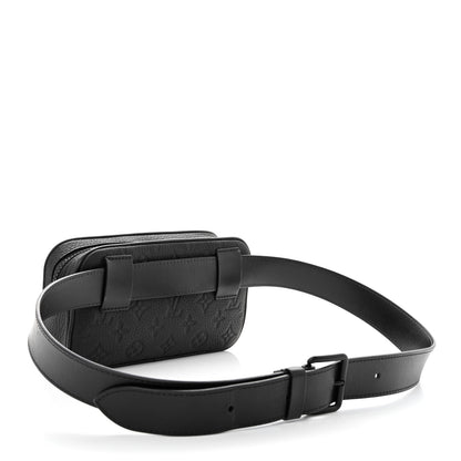 Louis Vuitton Taurillon Monogram Uniformes Solar Ray Soft Pochette Volga Belt Bag Black 3 of 14