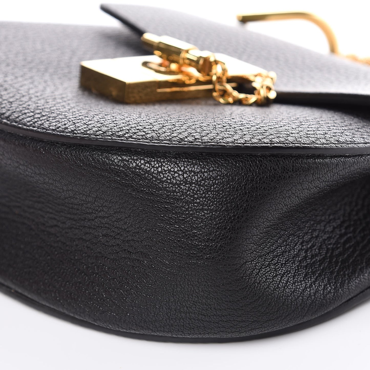 Grained Lambskin Mini Drew Shoulder Bag Black