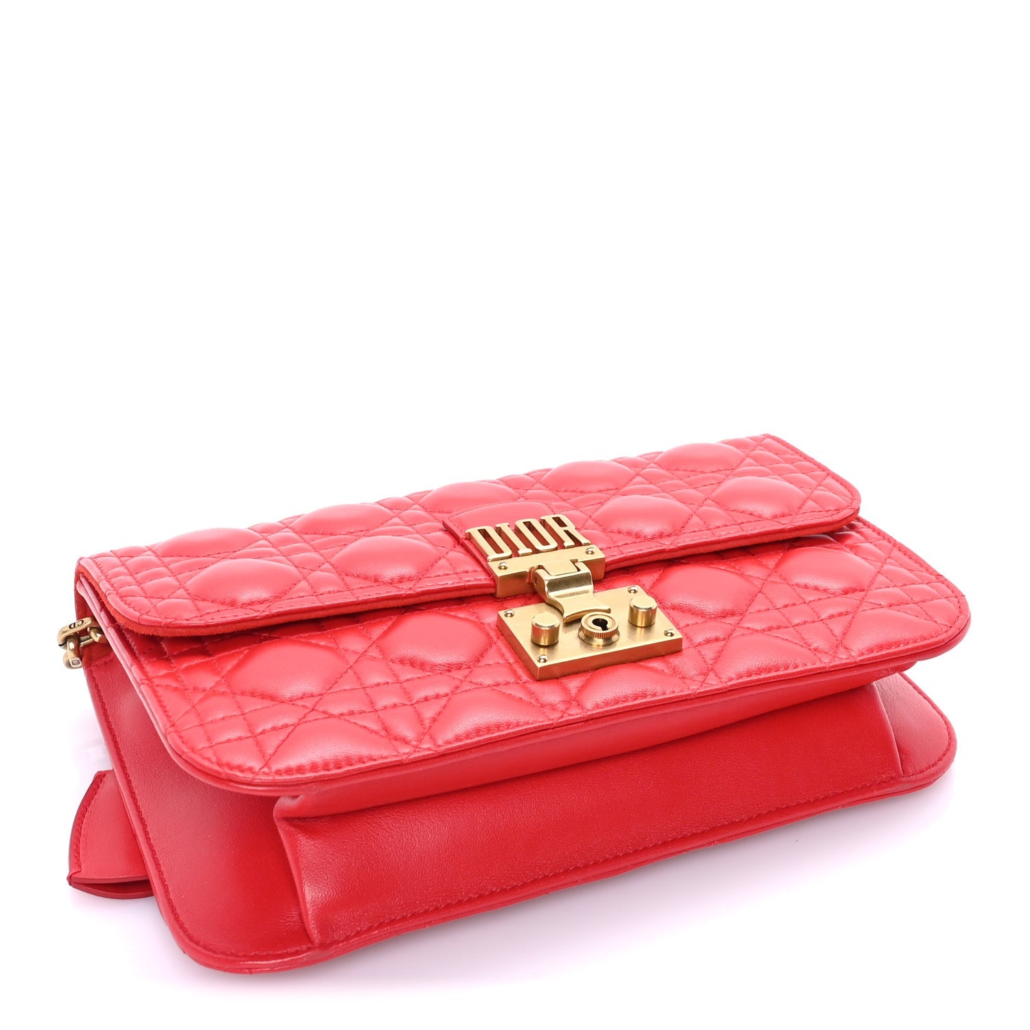 Christian Dior Lambskin Cannage Large Dioraddict Flap  Red 3 of 7