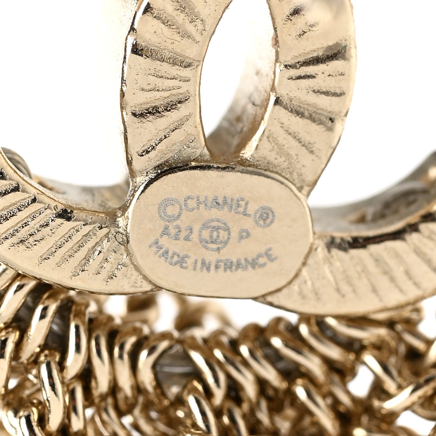 Metal CC Multi Strand Chain Drop Earrings Gold