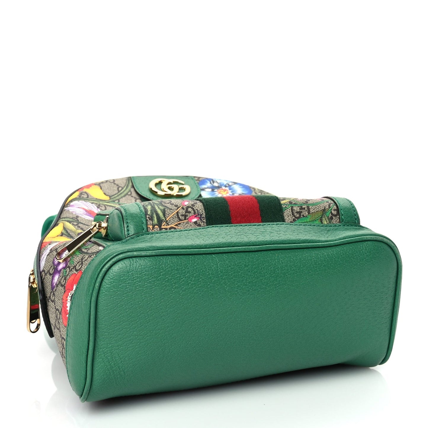 GG Supreme Monogram Flora Web Small Ophidia Day Backpack Green