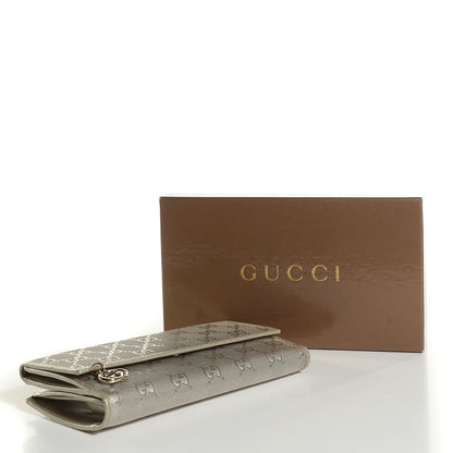 Gucci Imprime Monogram GG Pierce Continental Flap Wallet Silver 4 of 7