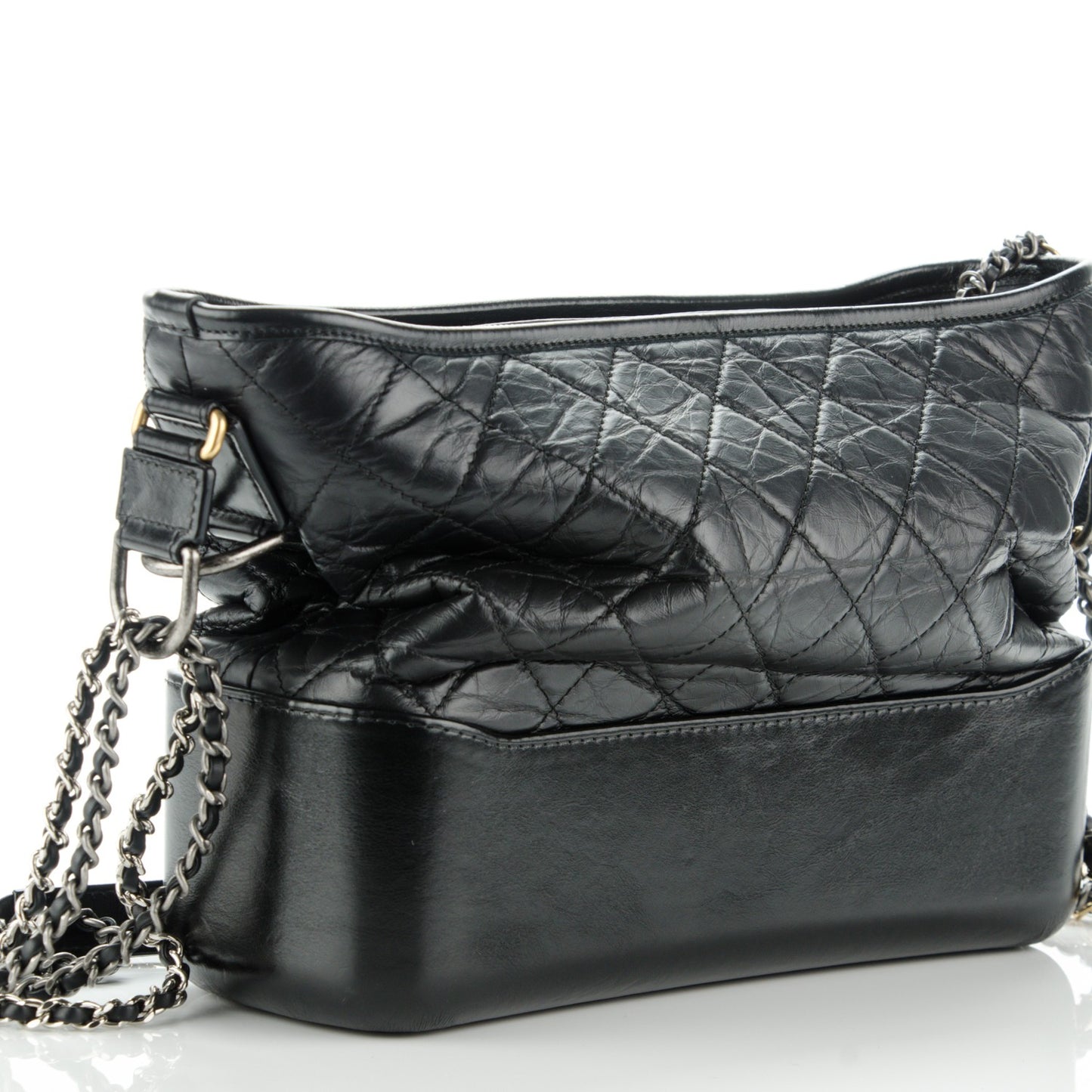 Calfskin Quilted Medium Gabrielle Hobo Black