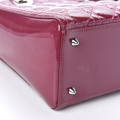 Christian Dior Patent Cannage Medium Lady Dior Dark Pink 12 of 13
