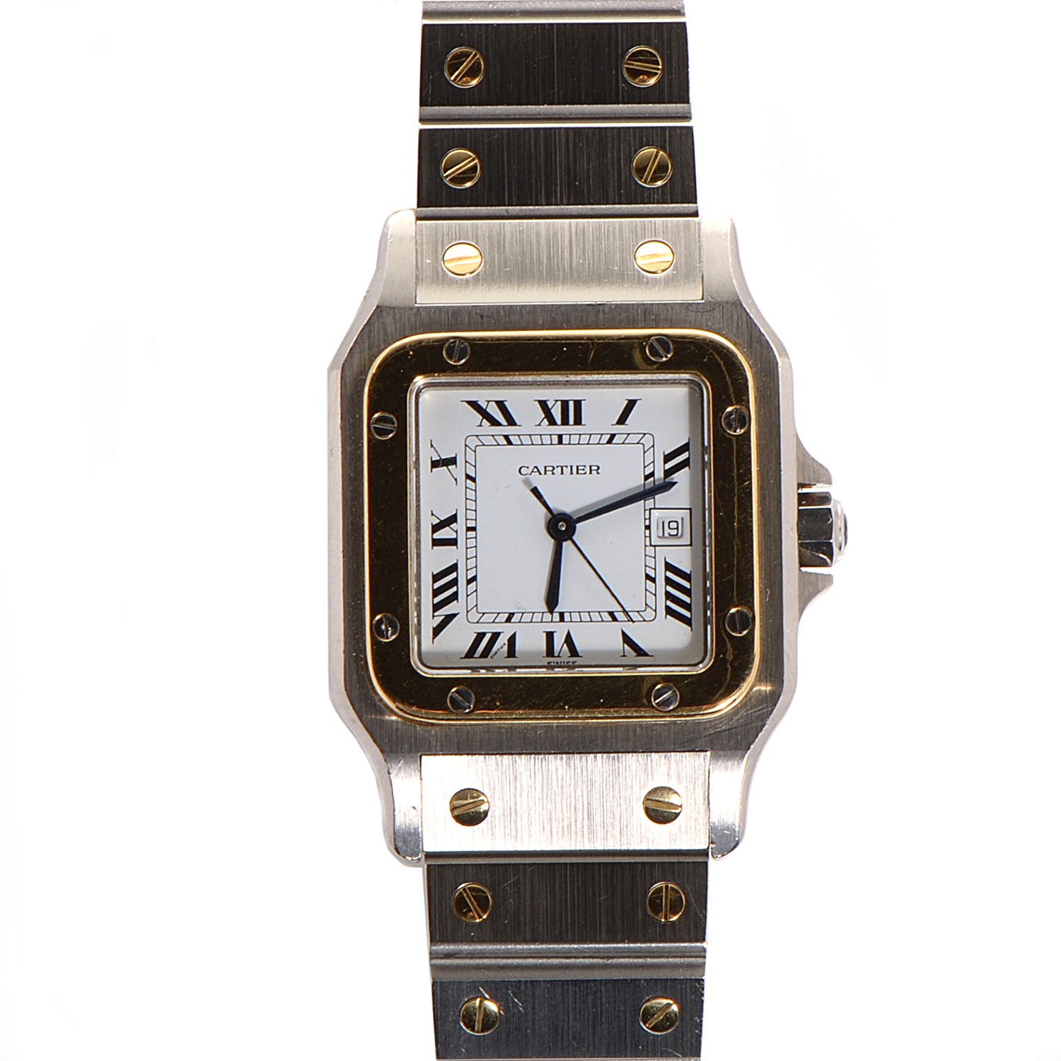 Cartier Stainless Steel 18K Yellow Gold 29mm Santos De Galbee Automatic Watch 1 of 7