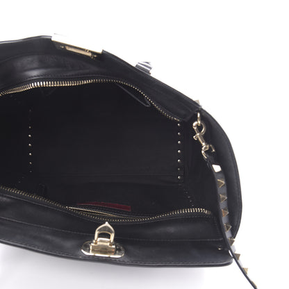 Valentino Garavani Vitello Rockstud Double Handle Tote Black 5 of 14