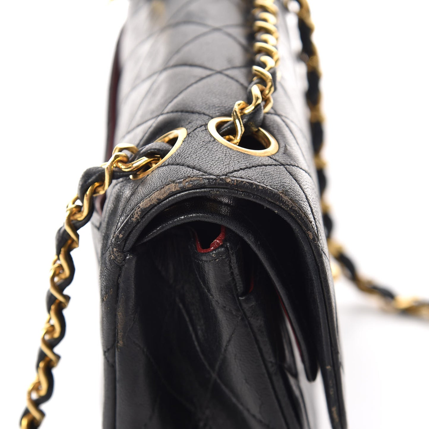 Lambskin Quilted Small Double Flap Black