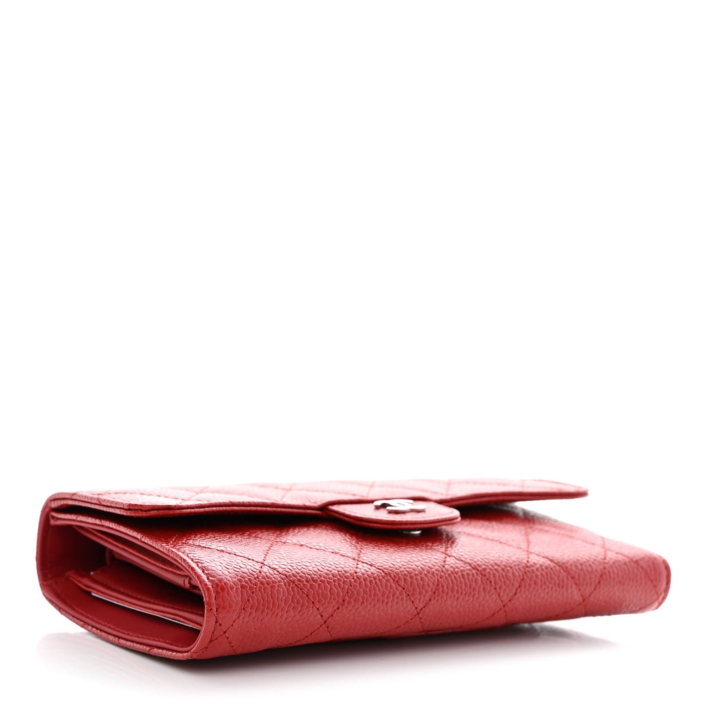 Caviar Quilted Large Flap Wallet Red