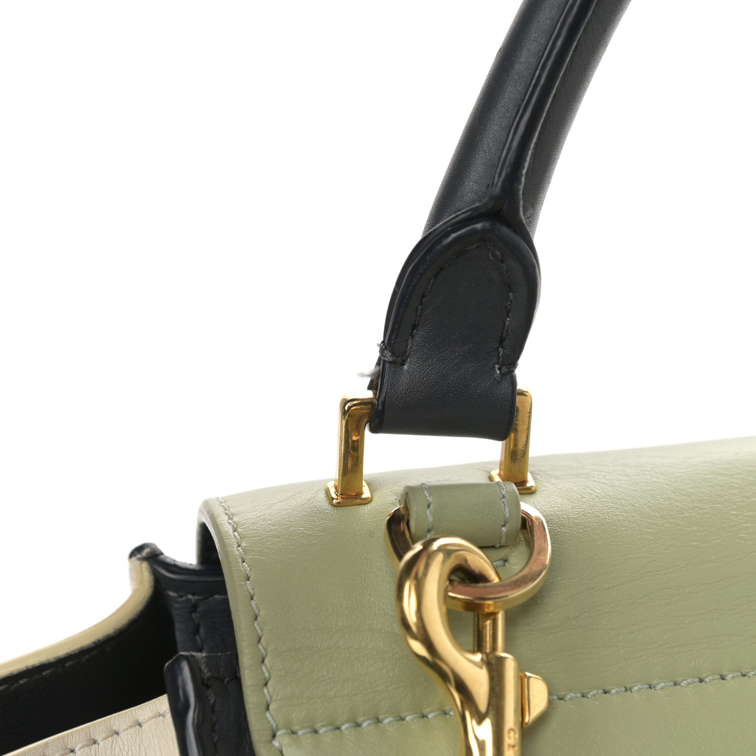 Celine Smooth Calfskin Medium Tri-Color Trapeze Pistachio 7 of 11