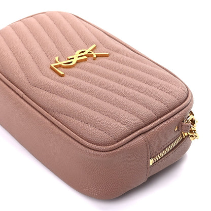 Saint Laurent Grain De Poudre Matelasse Monogram Mini Lou Camera Bag Vintage Peach 8 of 8