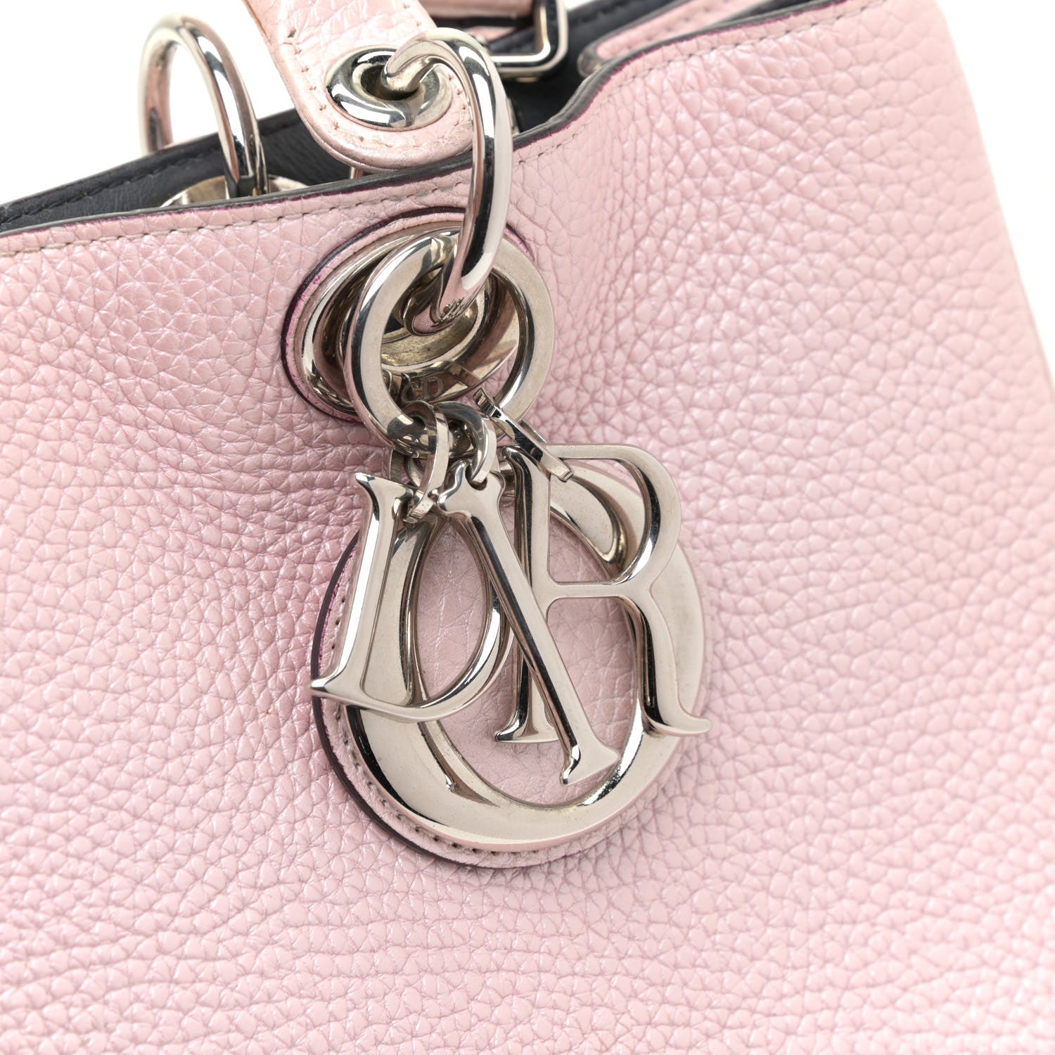 Christian Dior Metallic Bullcalf Medium Diorissimo Tote Pink 12 of 13