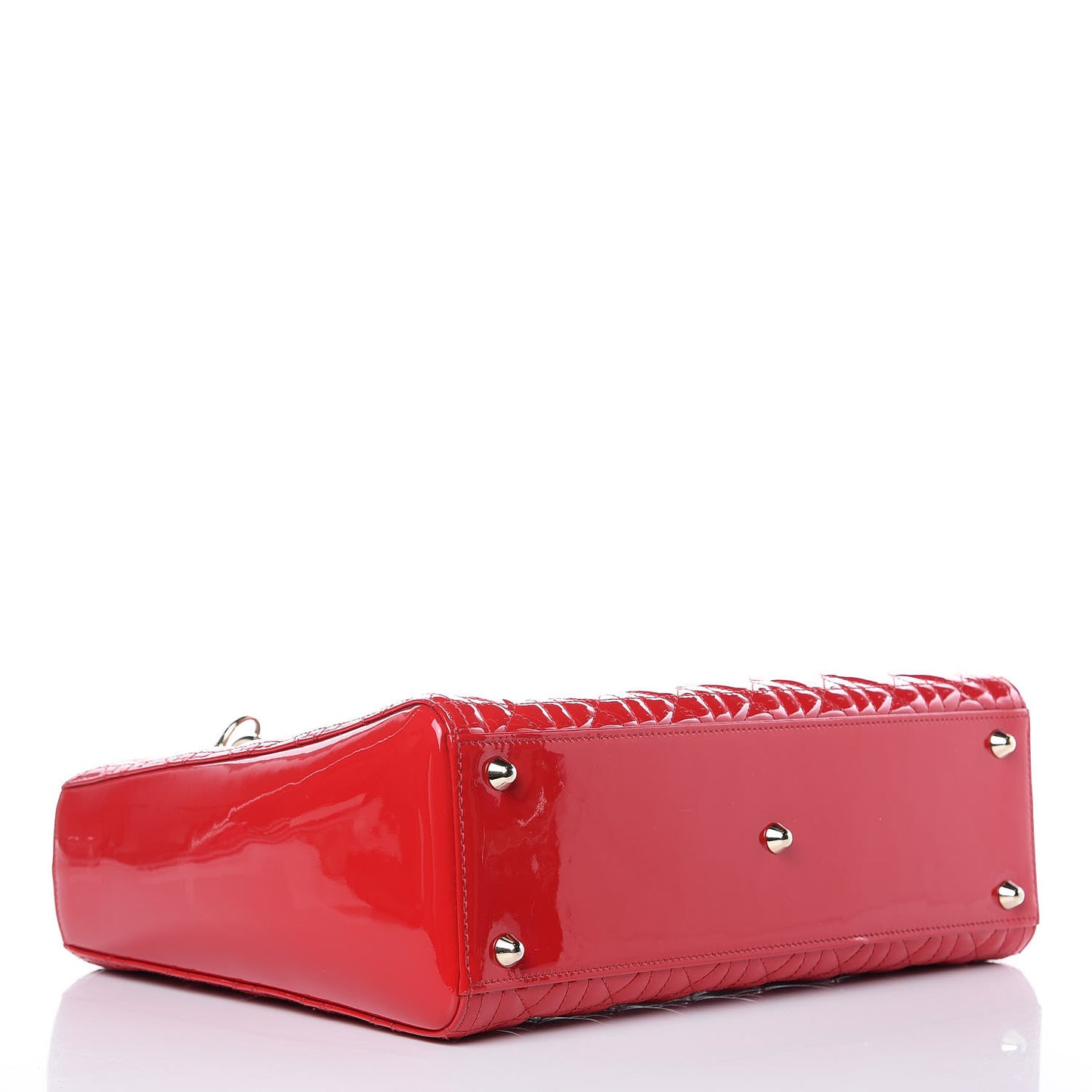 Patent Cannage Large Lady Dior Red