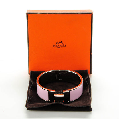 Hermes Enamel Wide Clic Clac H Bracelet PM Rose Poudre 4 of 6