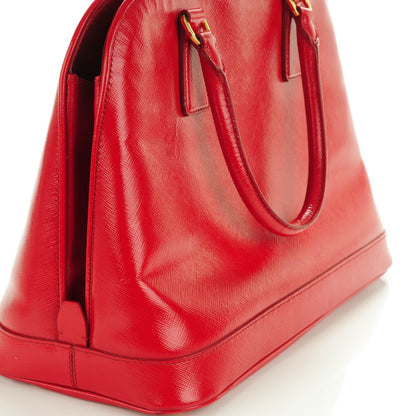 Prada Saffiano Vernice Open Promenade Tote Rosso 9 of 9