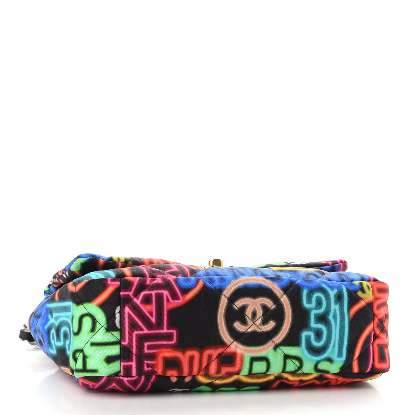 Fabric Printed Medium Chanel 19 Flap Black Multicolor