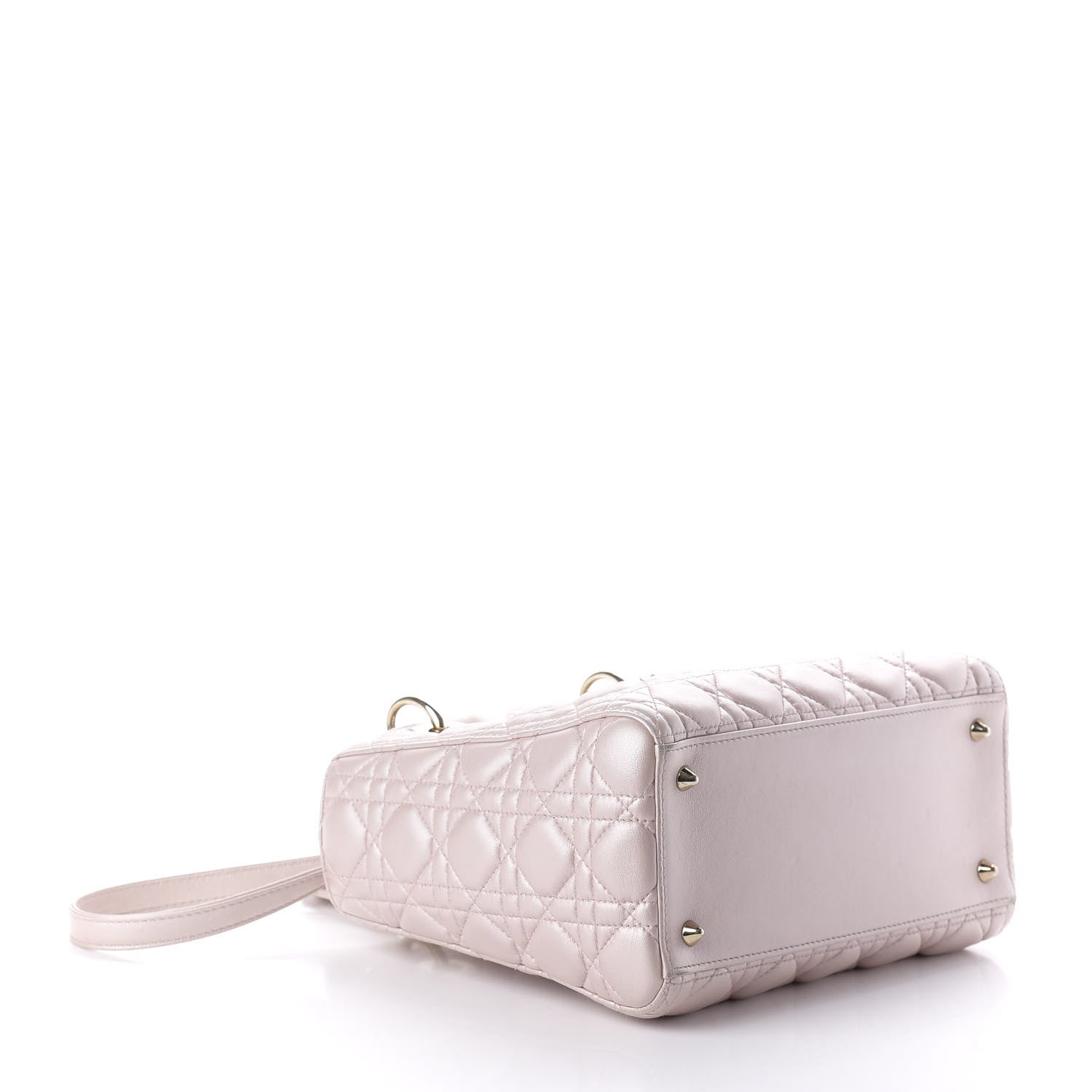Christian Dior Pearly Lambskin Cannage Medium Lady Dior Lotus 4 of 9