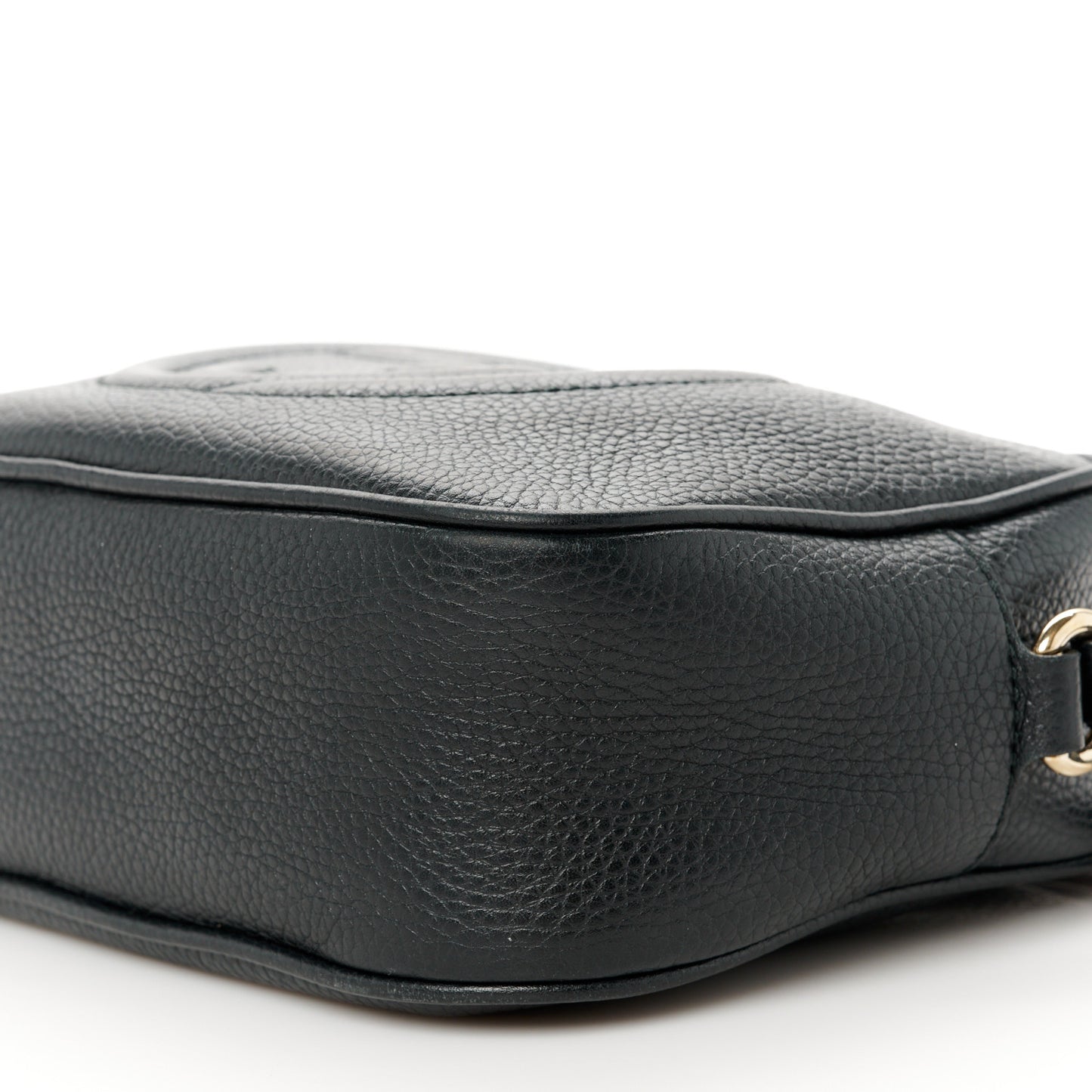 Pebbled Calfskin Small Soho Disco Bag Black