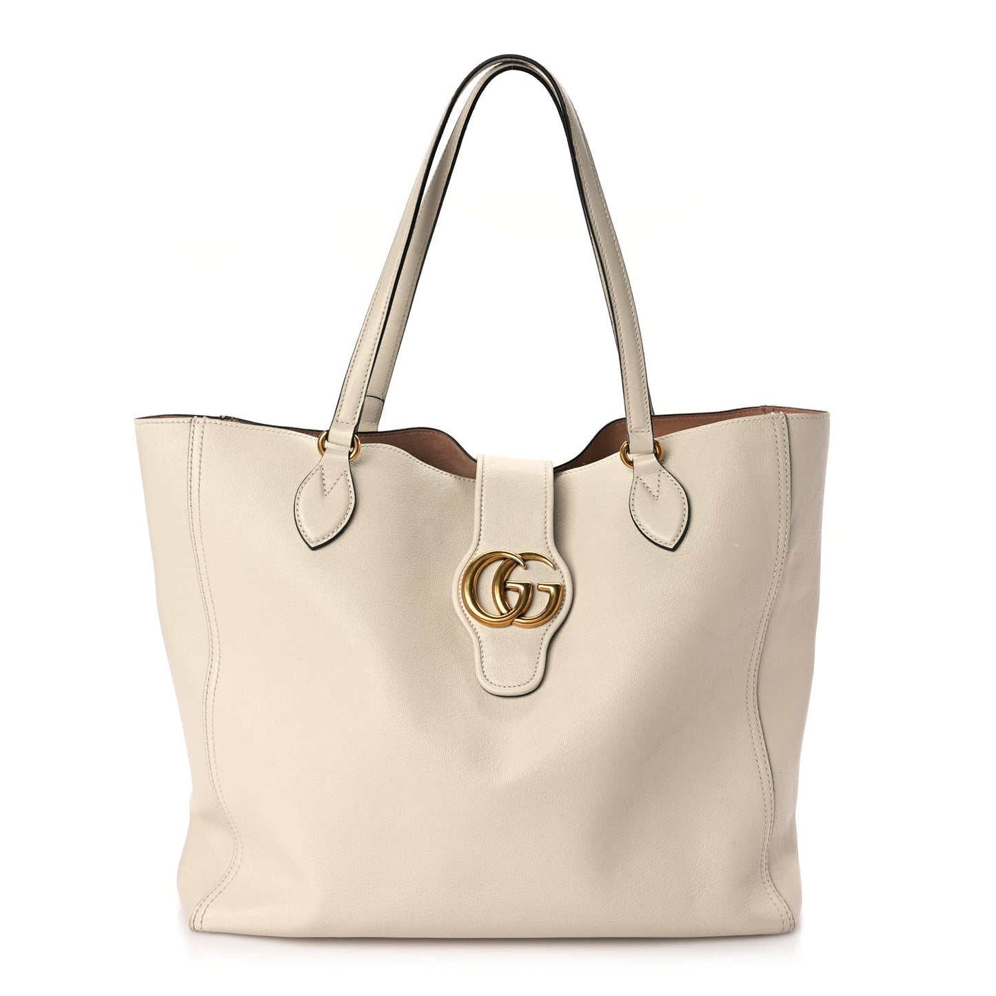 New Sakai Calfskin Lux Medium Dahlia Tote  Mystic White