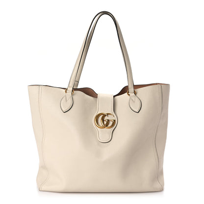 Gucci New Sakai Calfskin Lux Medium Dahlia Tote  Mystic White 1 of 10
