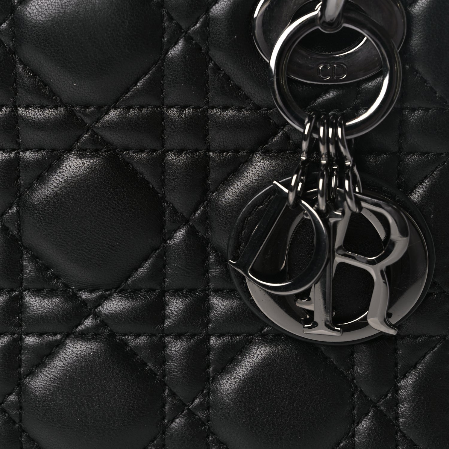 Christian Dior Lambskin Cannage Mini Lady Dior Black 6 of 8