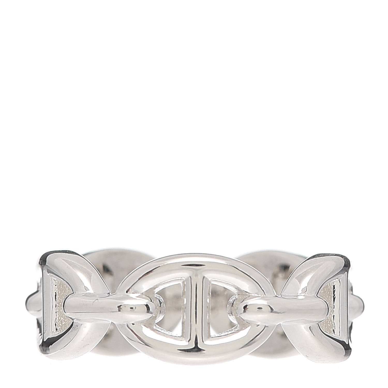 Hermes Sterling Silver PM Chaine d'Ancre Enchainee Band Ring 51 5.75 1 of 7