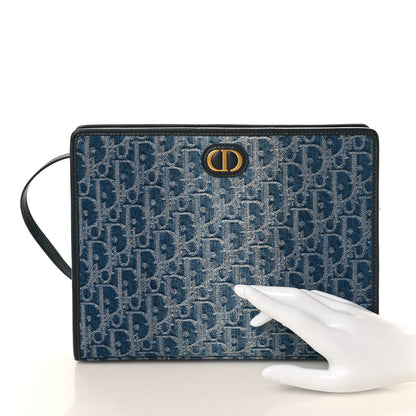 Christian Dior Denim Oblique 30 Montaigne Dea Pouch Blue 2 of 9