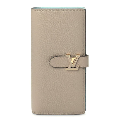 Louis Vuitton Taurillon LV Vertical Capucines Wallet Galet Aquamarine 1 of 7