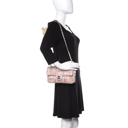 Chanel Canvas Watercolor Tweed Print Clover Small Flap Multicolor 2 of 11