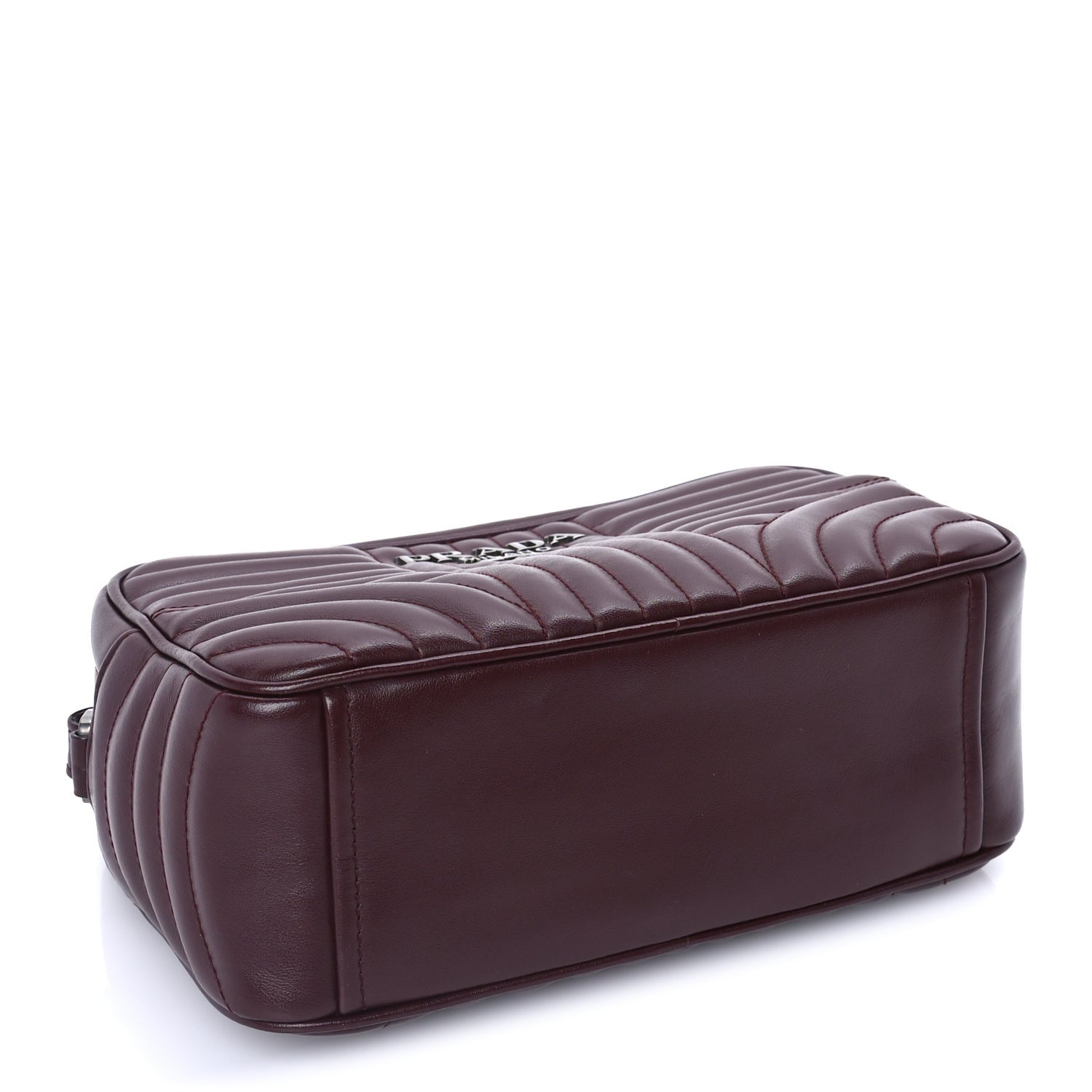 Prada Soft Calfskin Impunture Diagramme Camera Bag  Granato 3 of 7