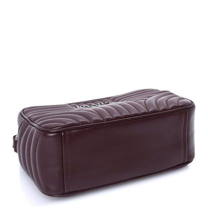 Prada Soft Calfskin Impunture Diagramme Camera Bag  Granato 3 of 7