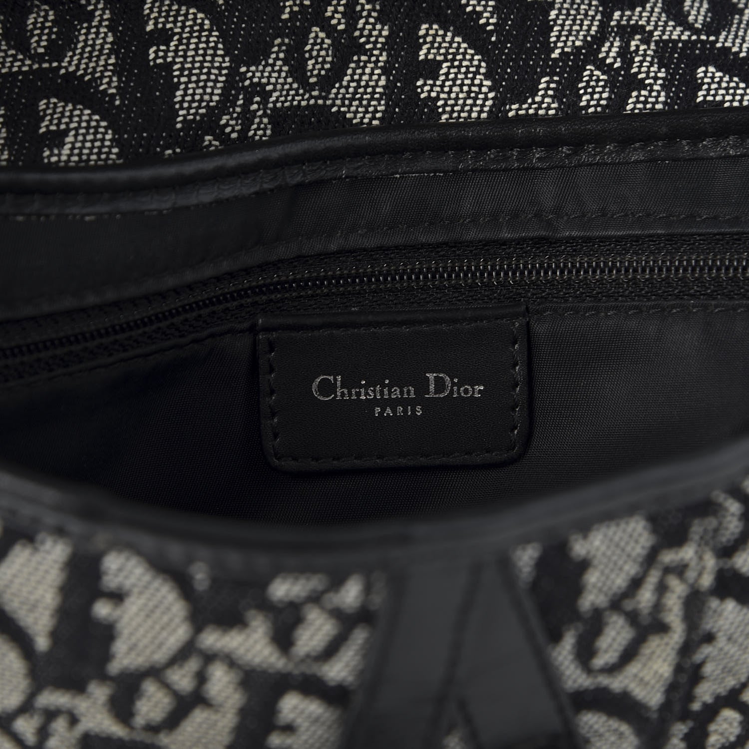 Christian Dior Monogram Saddle Bag Black 9 of 11