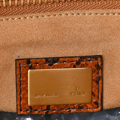 Fendi Snakeskin Large Peekaboo Iconic Satchel Brown 5 of 7