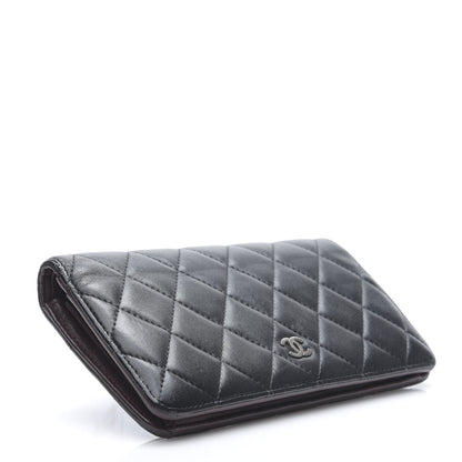 Chanel Lambskin Quilted Yen Wallet Black 3 of 7