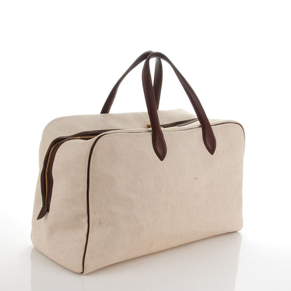 Hermes Taurillon Clemence Toile Victoria 50 Ecru Havane 3 of 17