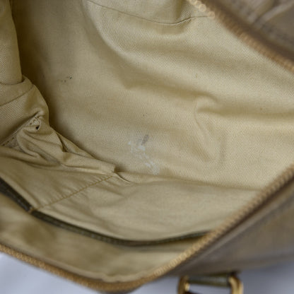 MCM Pebbled Calfskin Lizard Boston Bag Brown 7 of 9