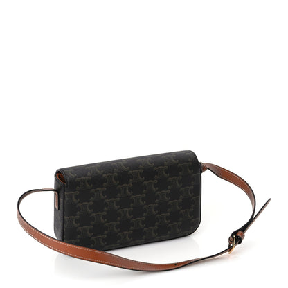 Celine Canvas Calfskin Triomphe Shoulder Bag Tan 2 of 8