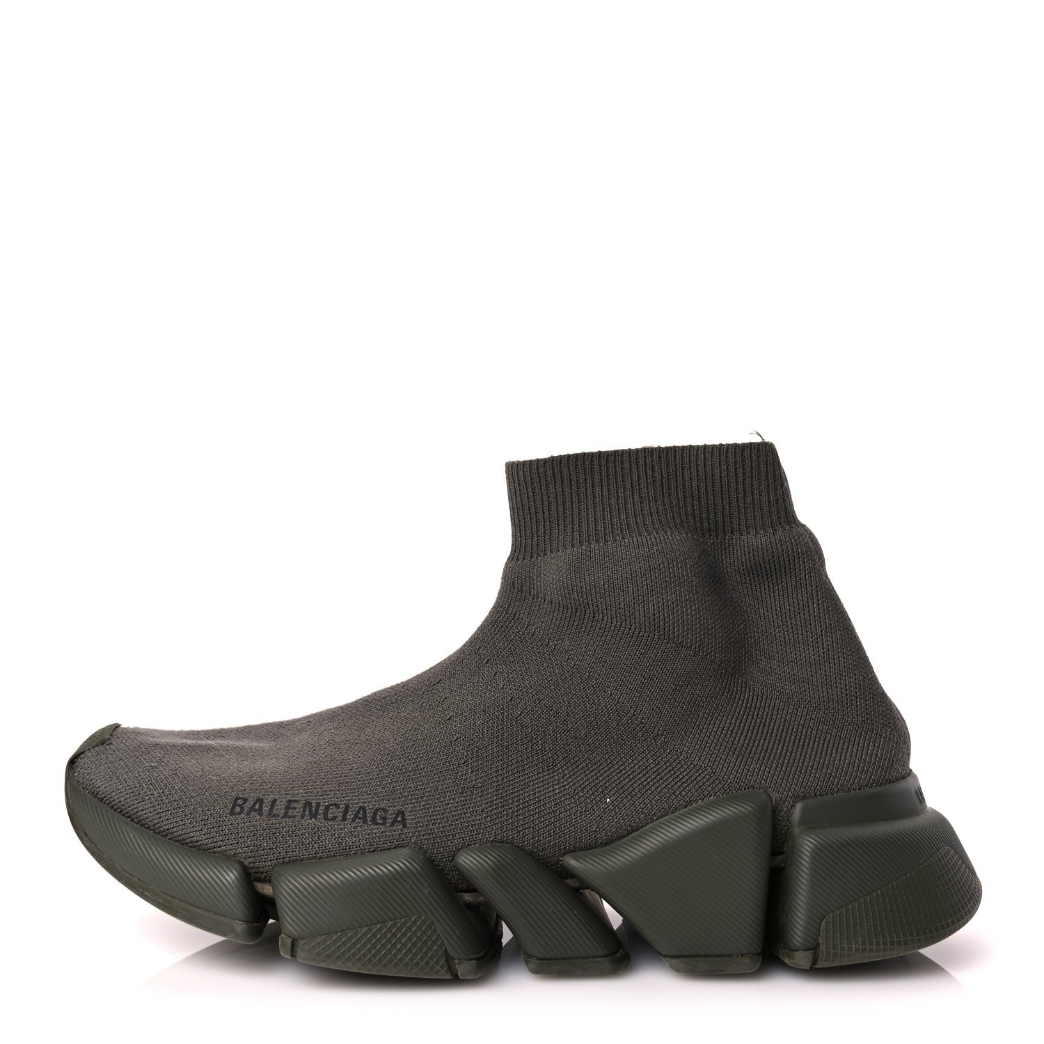 Balenciaga Technical 3D Recycled Knit Womens Speed 2.0 Sneakers 37 Monocolor Dark Kaki 1 of 9