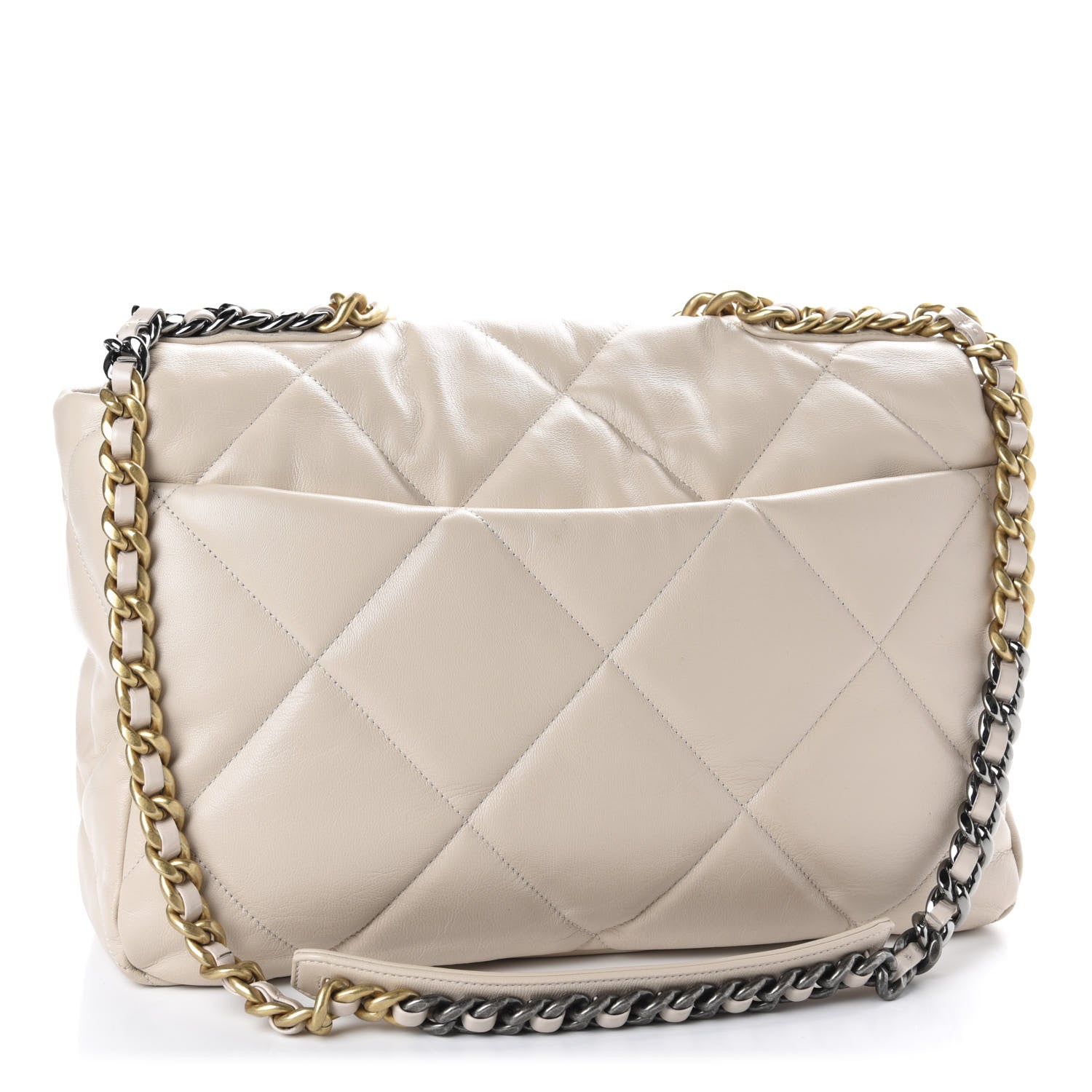 Chanel Goatskin Quilted Maxi 19 Flap Beige 4 of 12