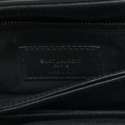 Saint Laurent Calfskin Y Quilted Monogram Monochrome Toy Loulou Crossbody Bag Black 5 of 7