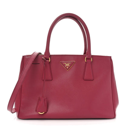 Prada Saffiano Small Galleria Double Zip Tote Peonia 1 of 7