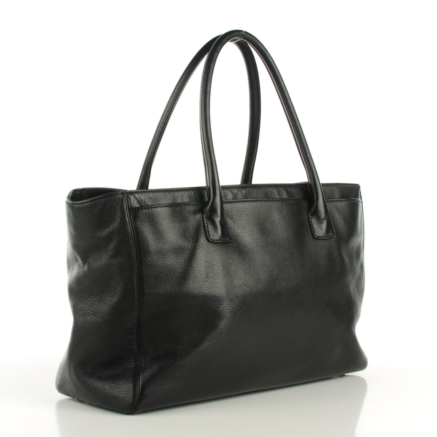 Calfskin Cerf Executive Shopper Tote Black