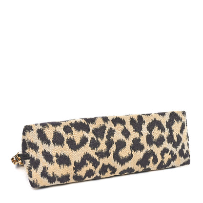 Christian Dior Canvas Leopard Print Cosmetic Pouch Beige 4 of 10