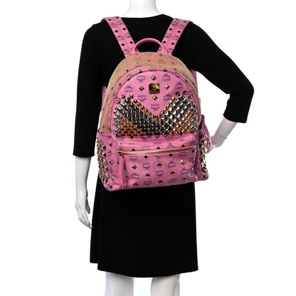MCM Visetos Studded Medium Stark M Backpack Pink 2 of 8
