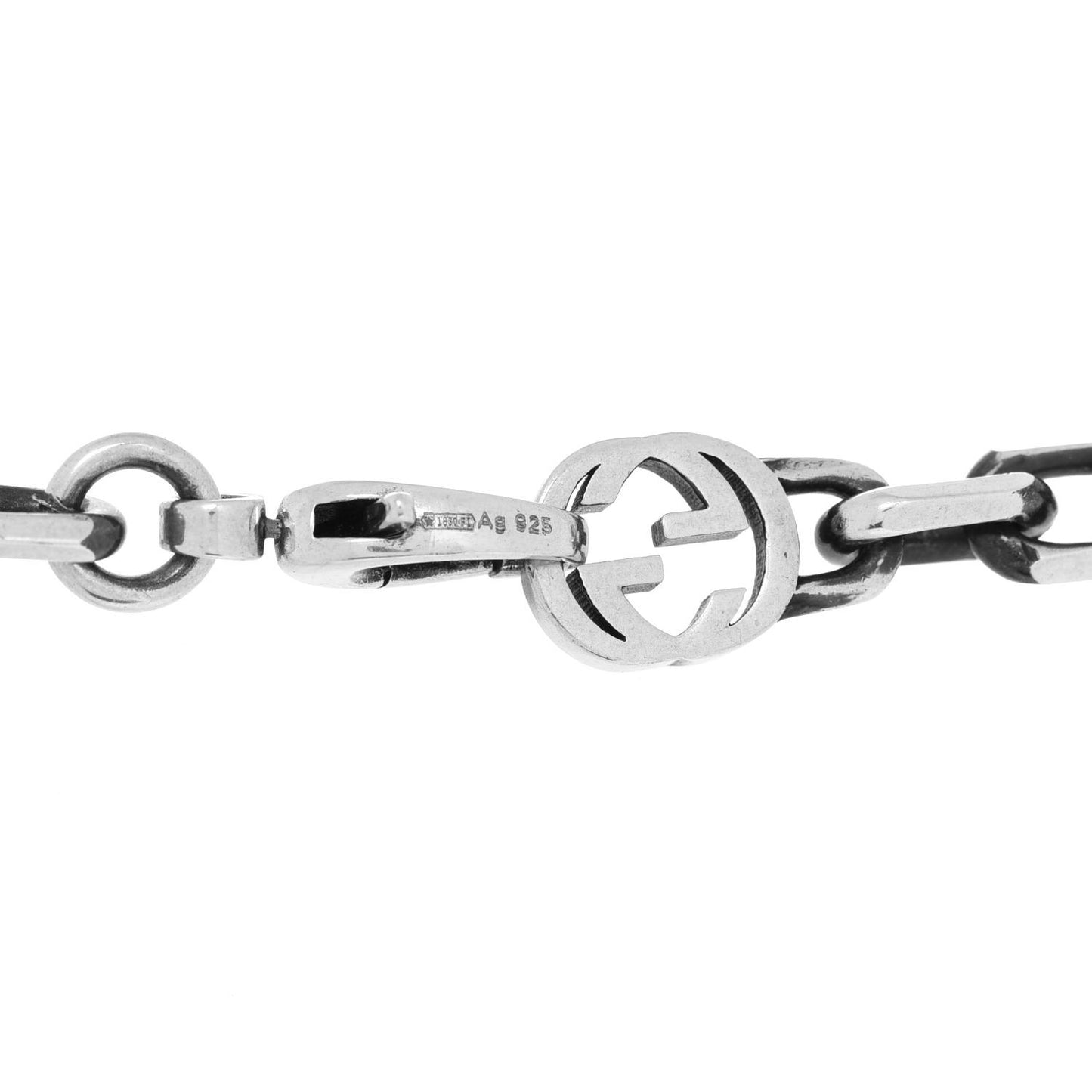 Sterling Silver Interlocking GG Chain Necklace
